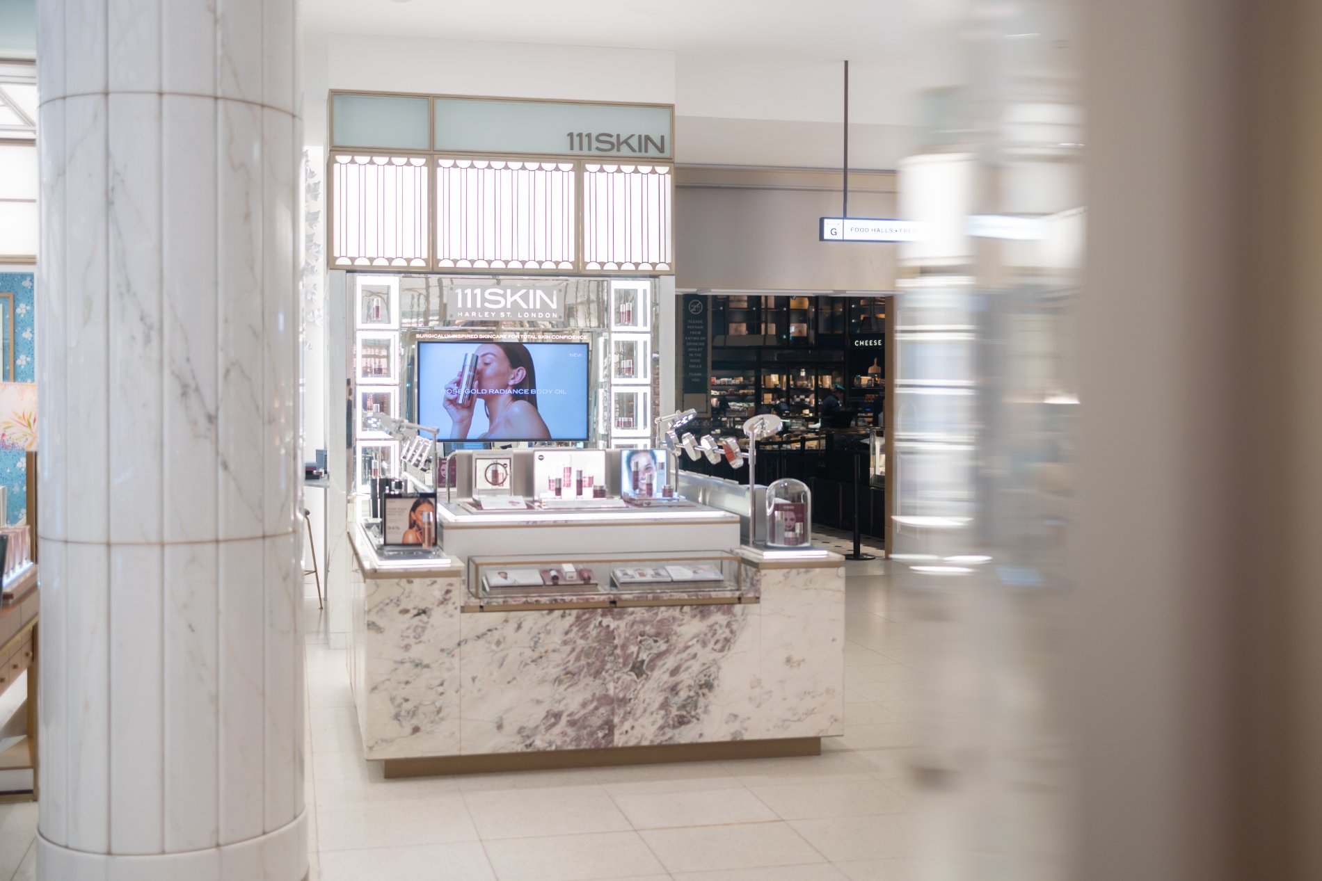 111SKIN concession within the beauty hall