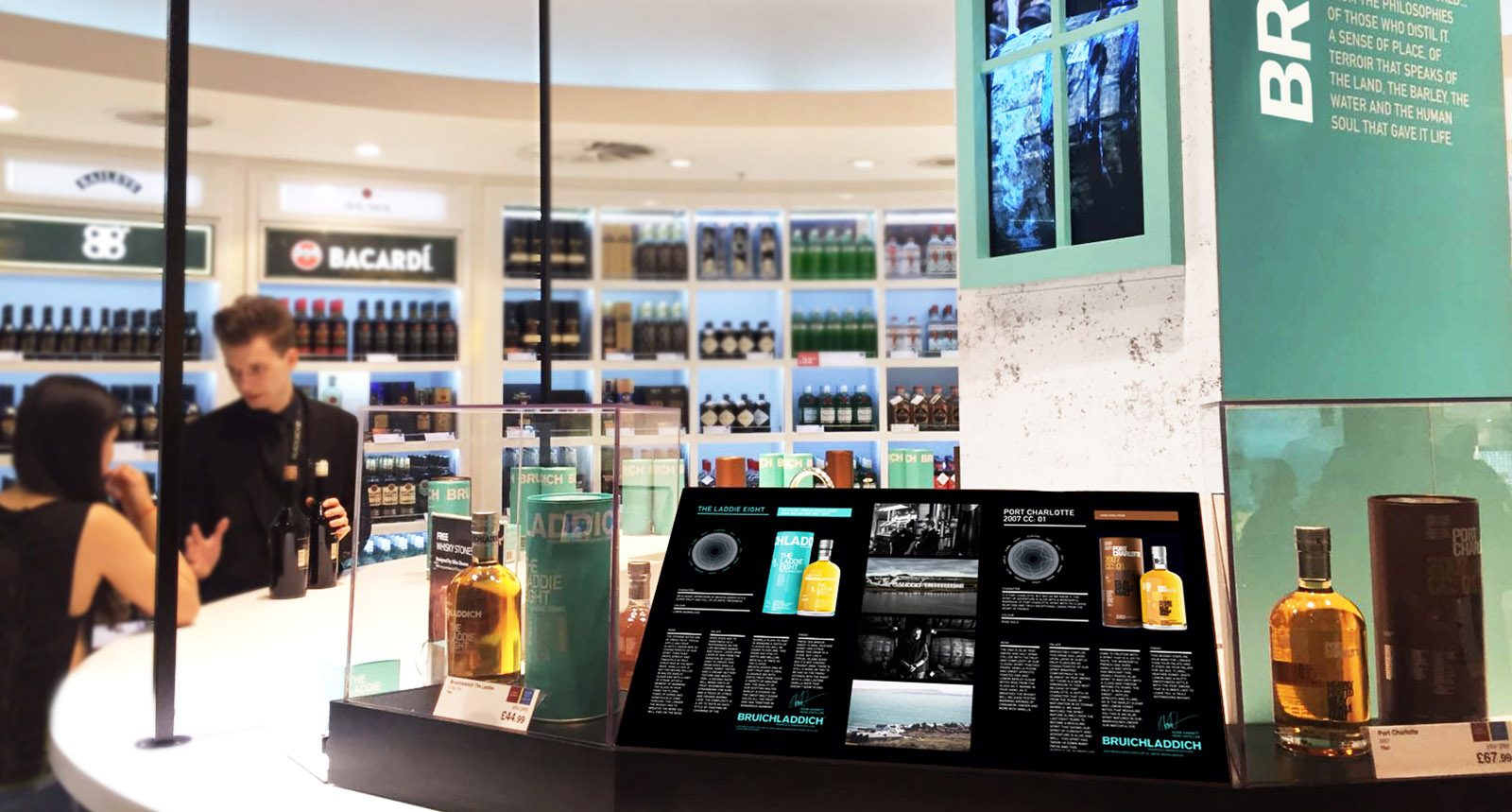 Bruichladdich installed travel retail unit