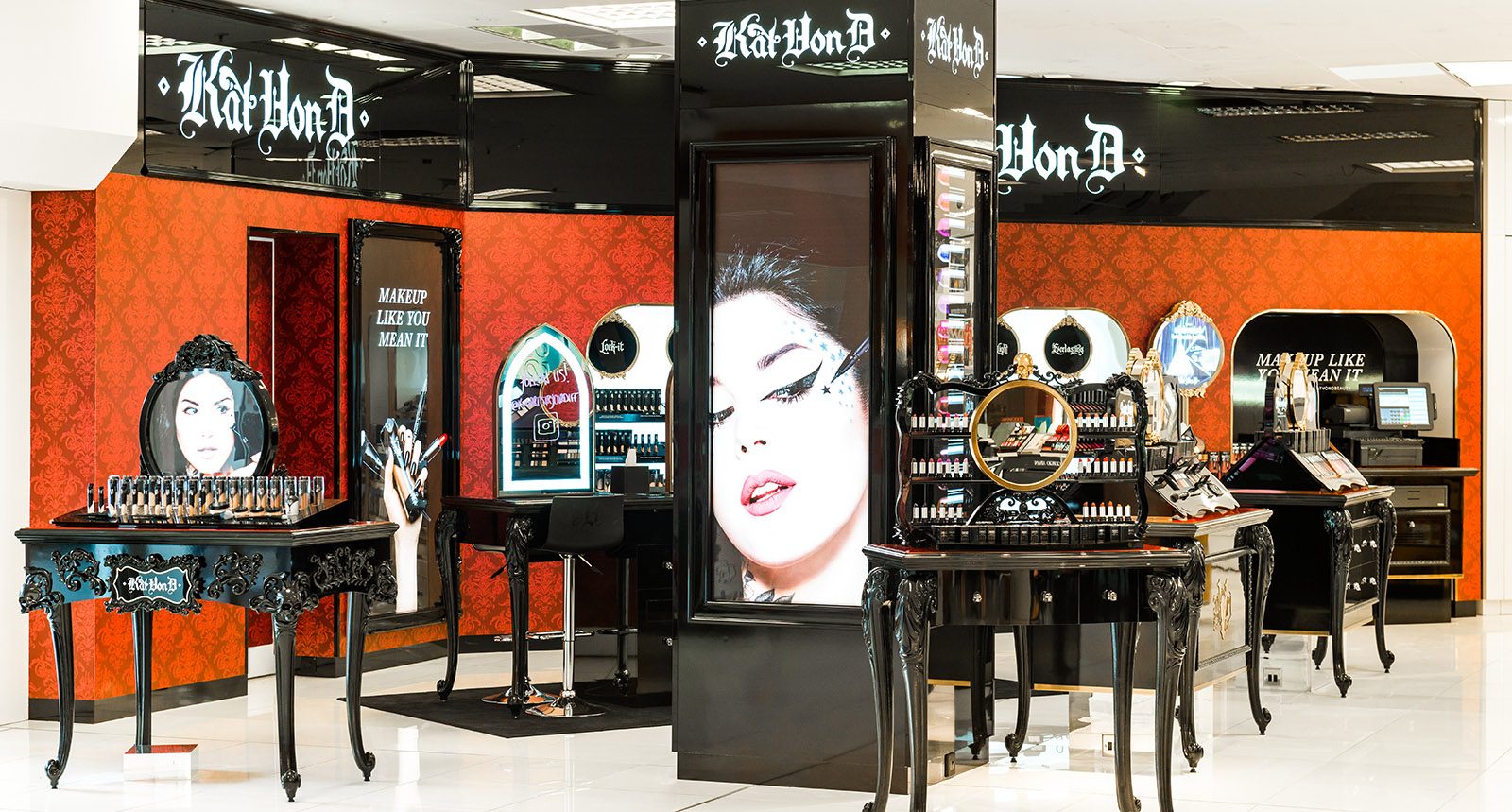 Kat Von D retail design by SheridanCX, Debenhams UK · Sephora EU