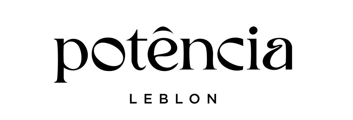 Potência Leblon concept two logotype: lowercase serif with whiplash swash details