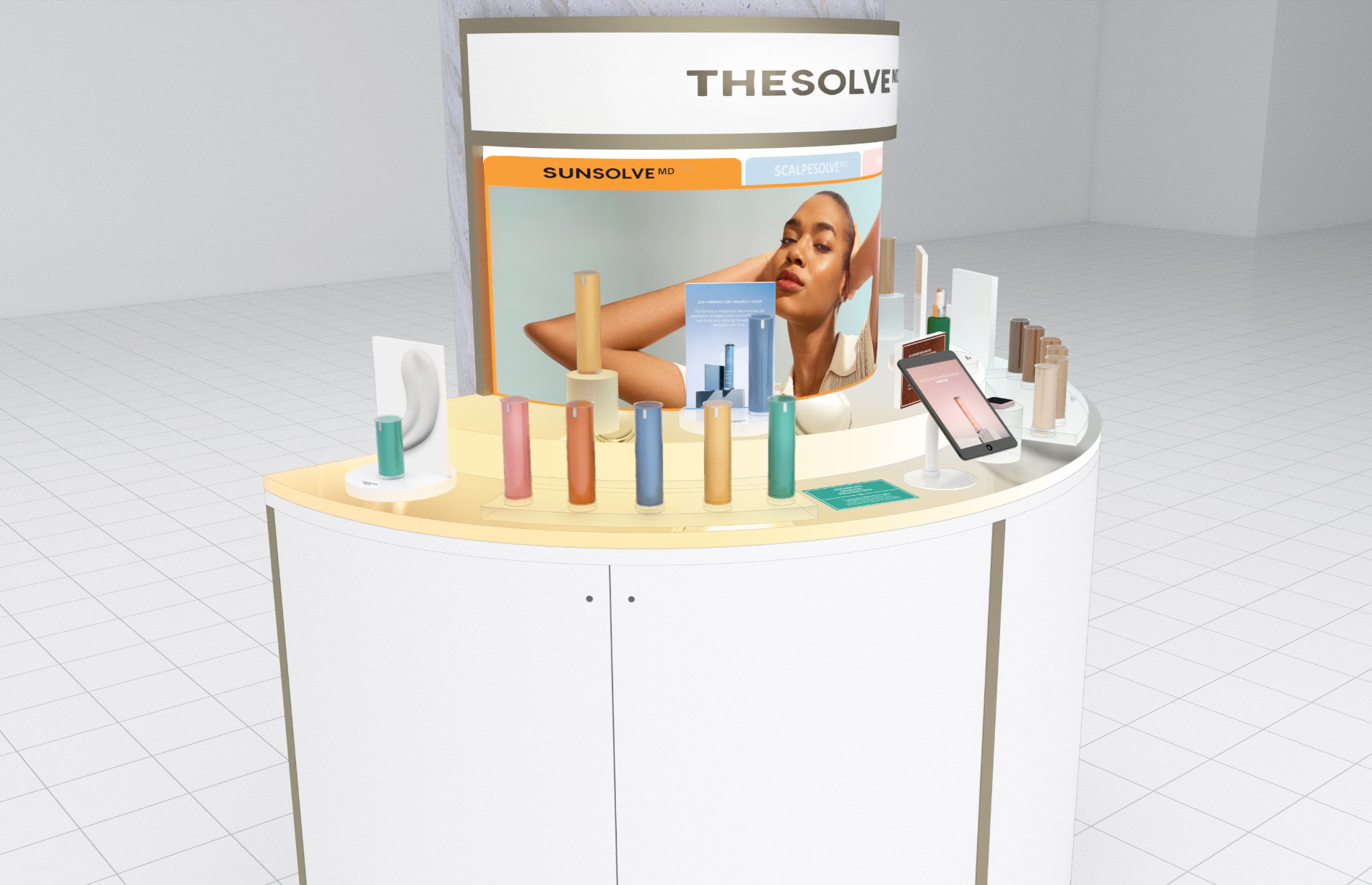 Concept two, softer palette with the same three-zone logic
