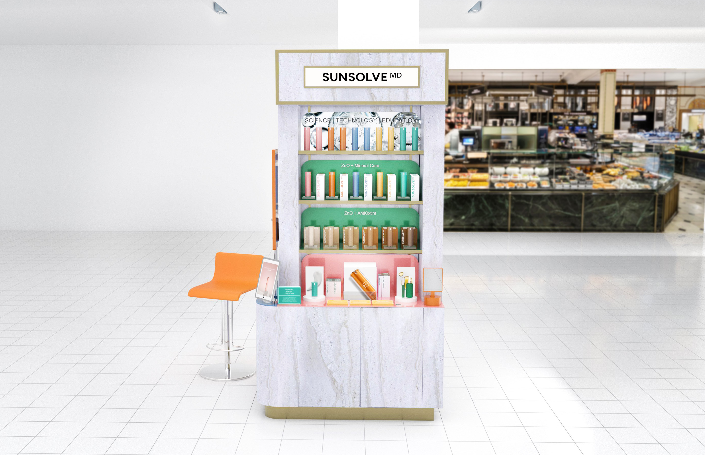SunSolve MD suncare fixture design by SheridanCX, Harrods London