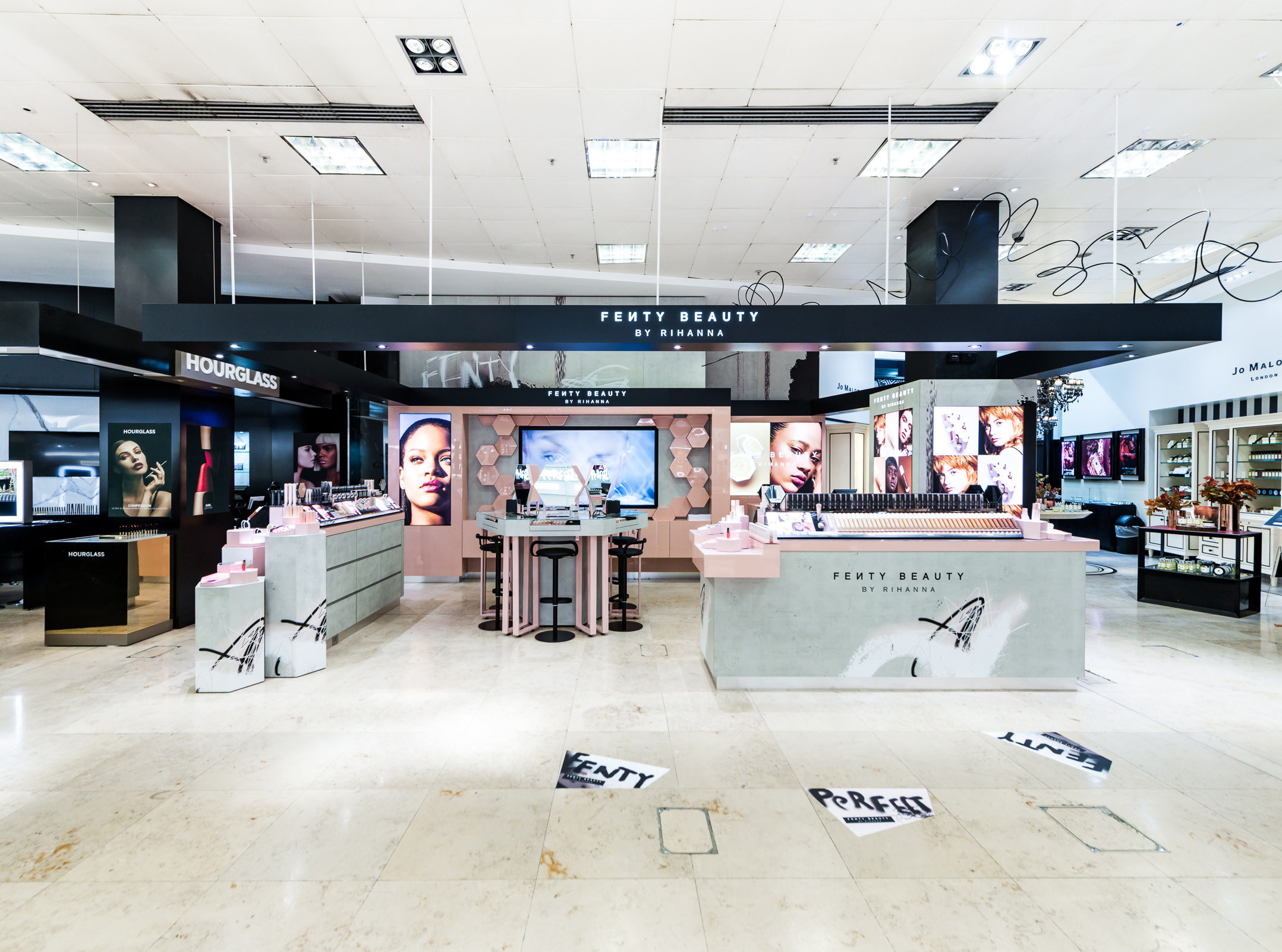 Fenty Beauty retail design at Harvey Nichols