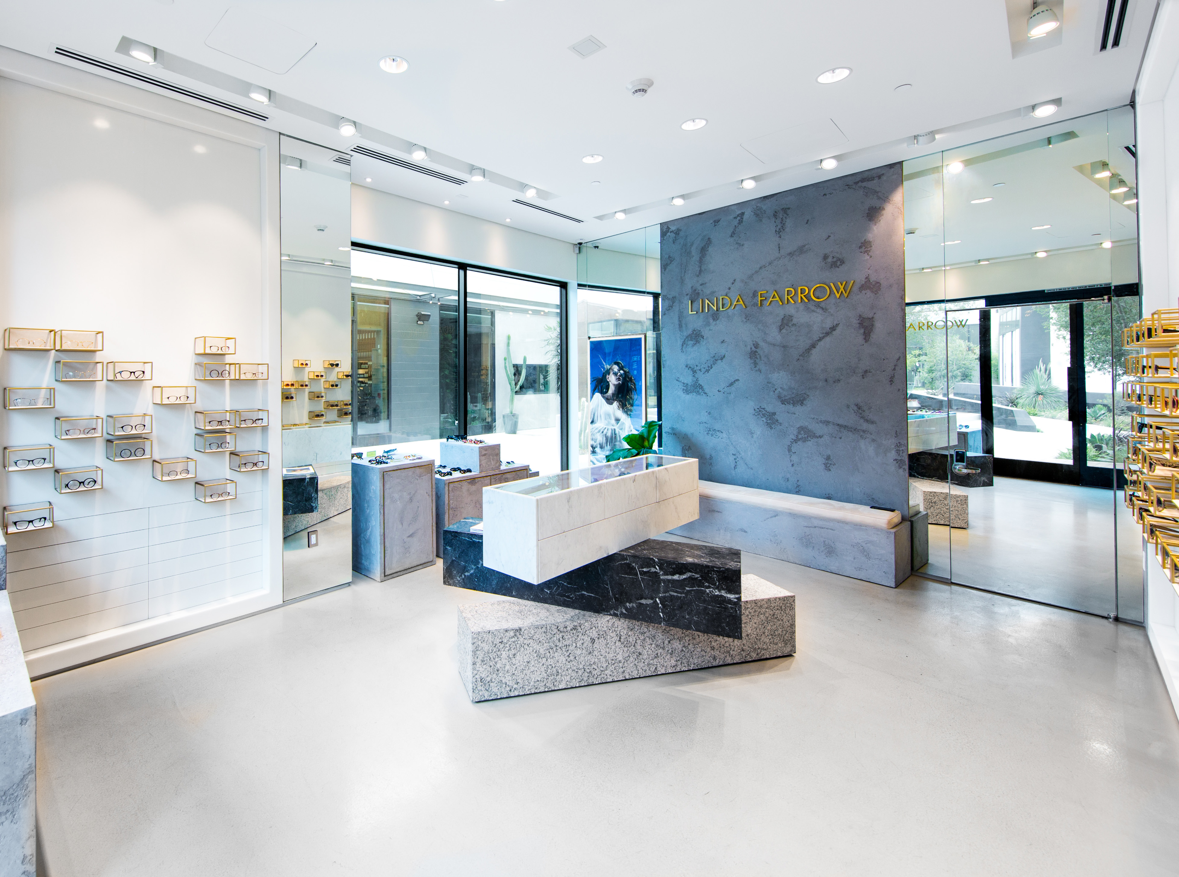 Linda Farrow global retail identity storefront design