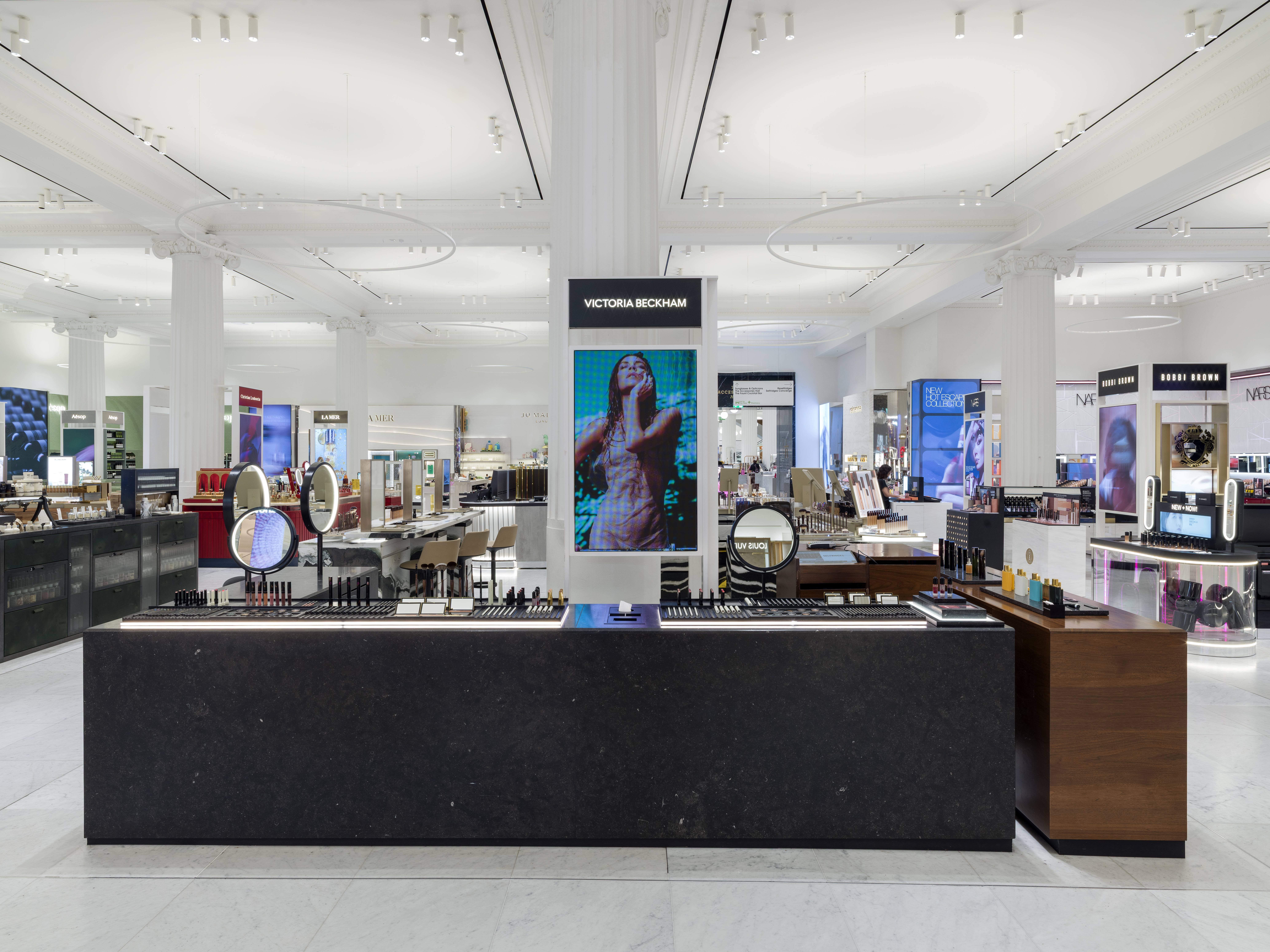 Victoria Beckham Beauty concession within the Selfridges London beauty hall by SheridanCX